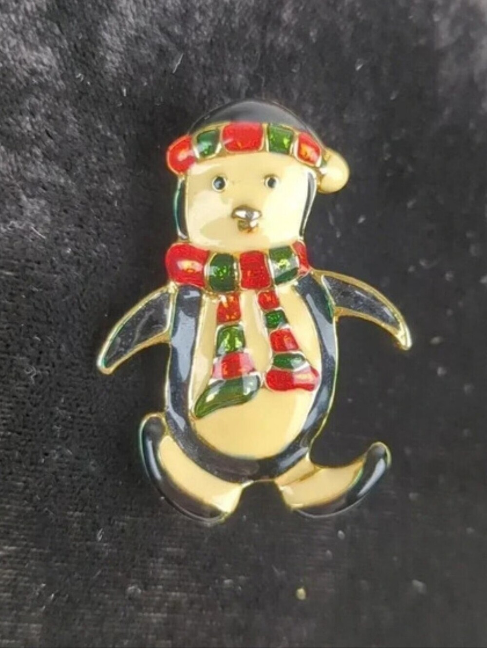 Vintage Enamel Penguin Brooch
